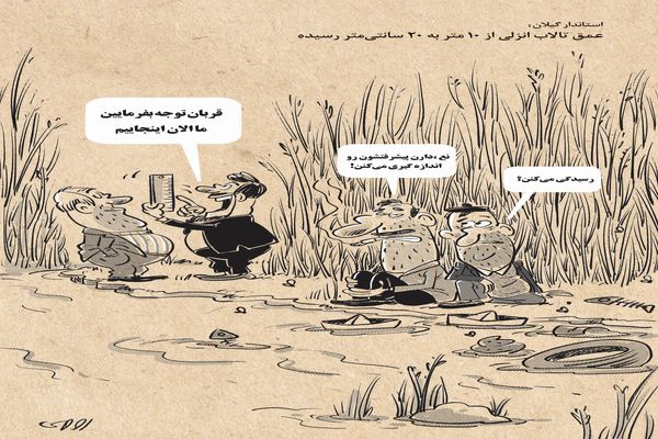 عمق تالاب انزلی/کاریکاتور محمدرضا ثقفی